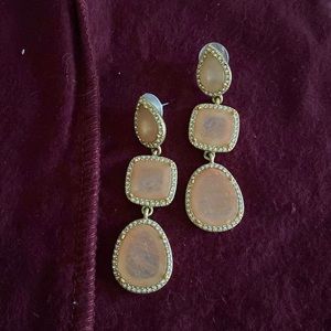 BCBGMaxazria rose gold and gold drop statement earring